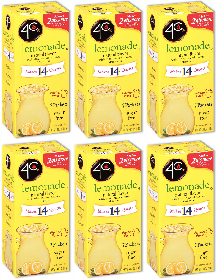 4C Sugar Free Drink Mix Pitcher Pack (7 Packets) - Lemonade