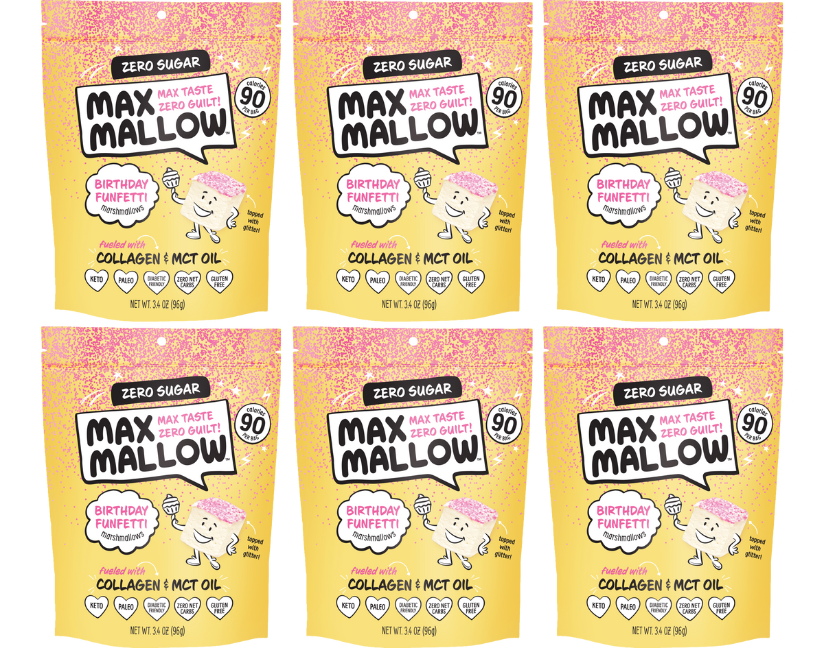 Know Brainer Foods Max Mallow Sugar Free Marshmallows - Birthday Cake 6-Pack