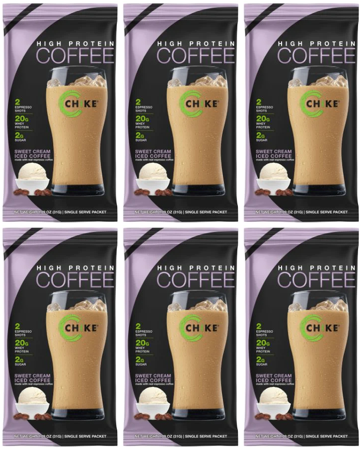 Chike Nutrition High Protein Iced Coffee Single Serving Packets - Sweet Cream, 6-Pack