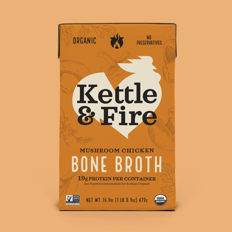 Kettle and Fire Bone Broth - 16.9oz Mushroom Chicken