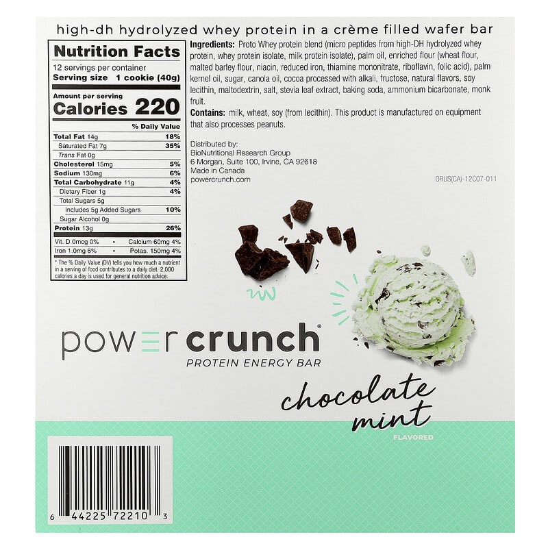 BNRG Power Crunch Protein Bars - Chocolate Mint