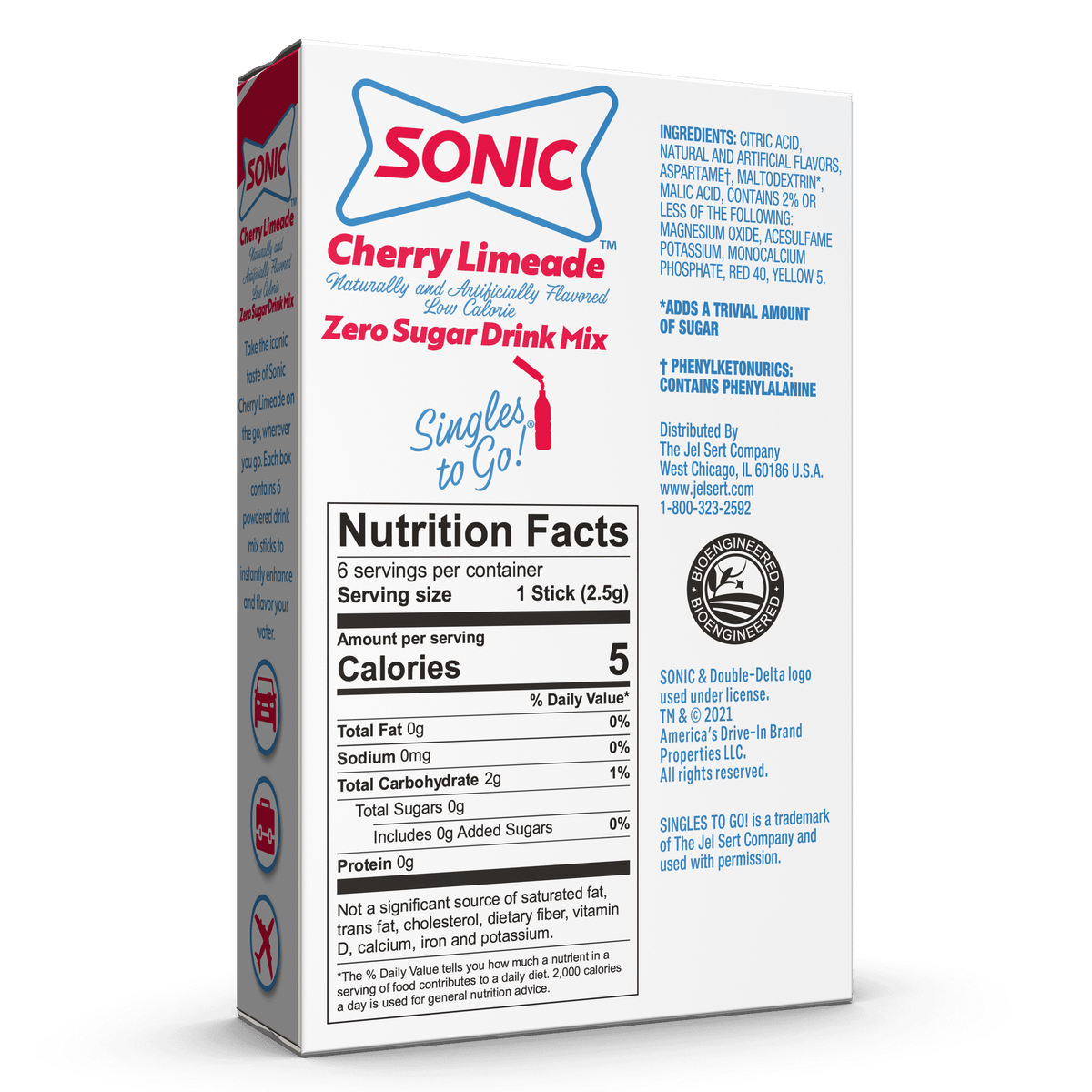 Sonic Zero Sugar Singles-to-Go - Cherry Limeade