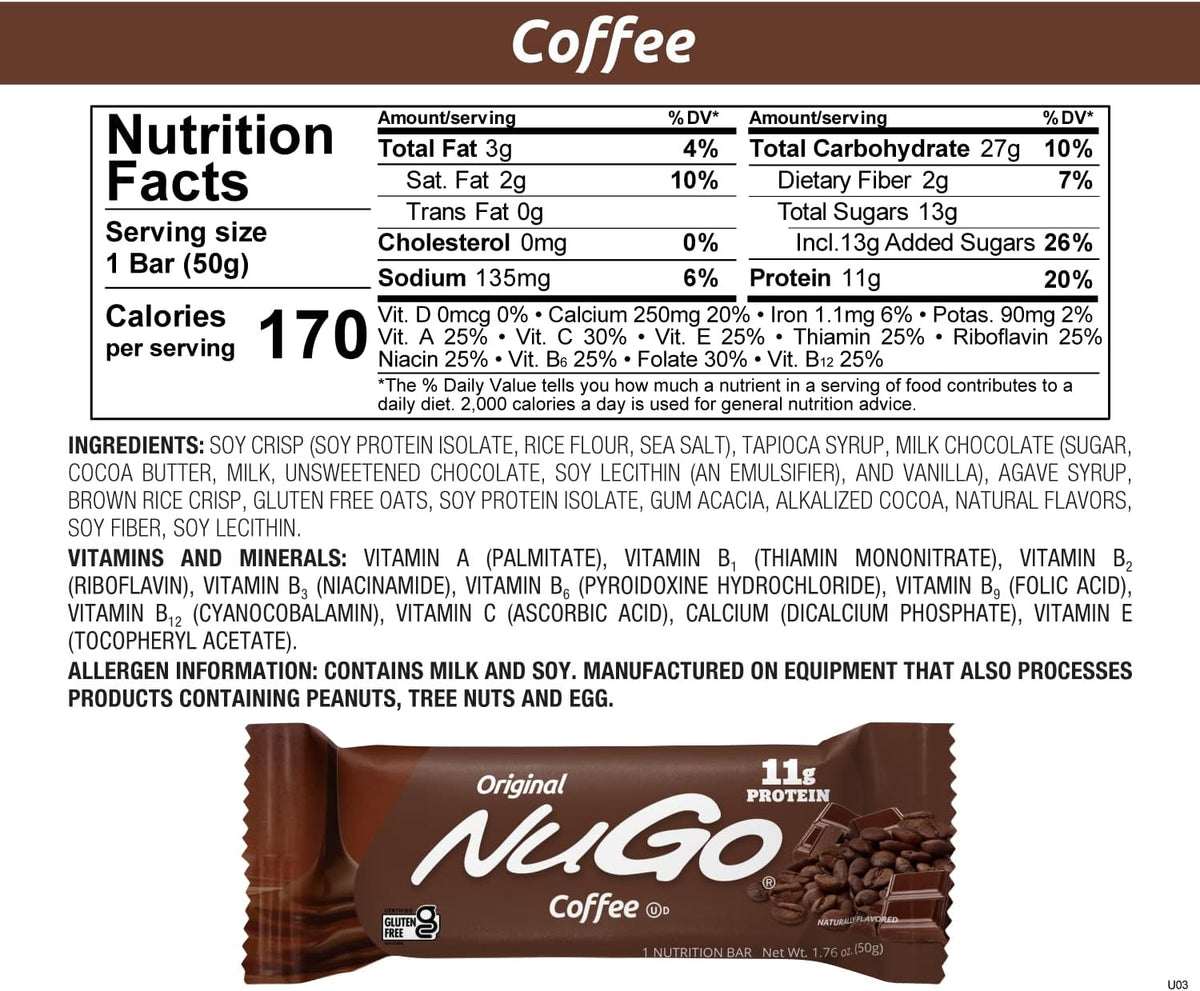 NuGo Original Bars, Coffee.