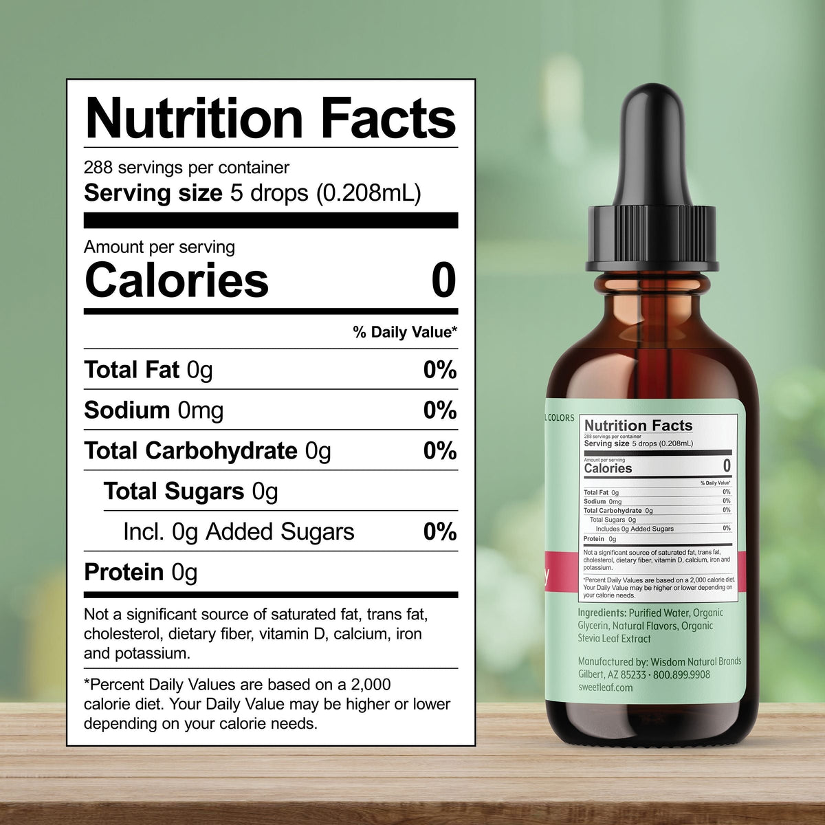 SweetLeaf Sweet Drops Flavored Stevia Sweetener - Chocolate Raspberry 2 fl oz. (60 ml)