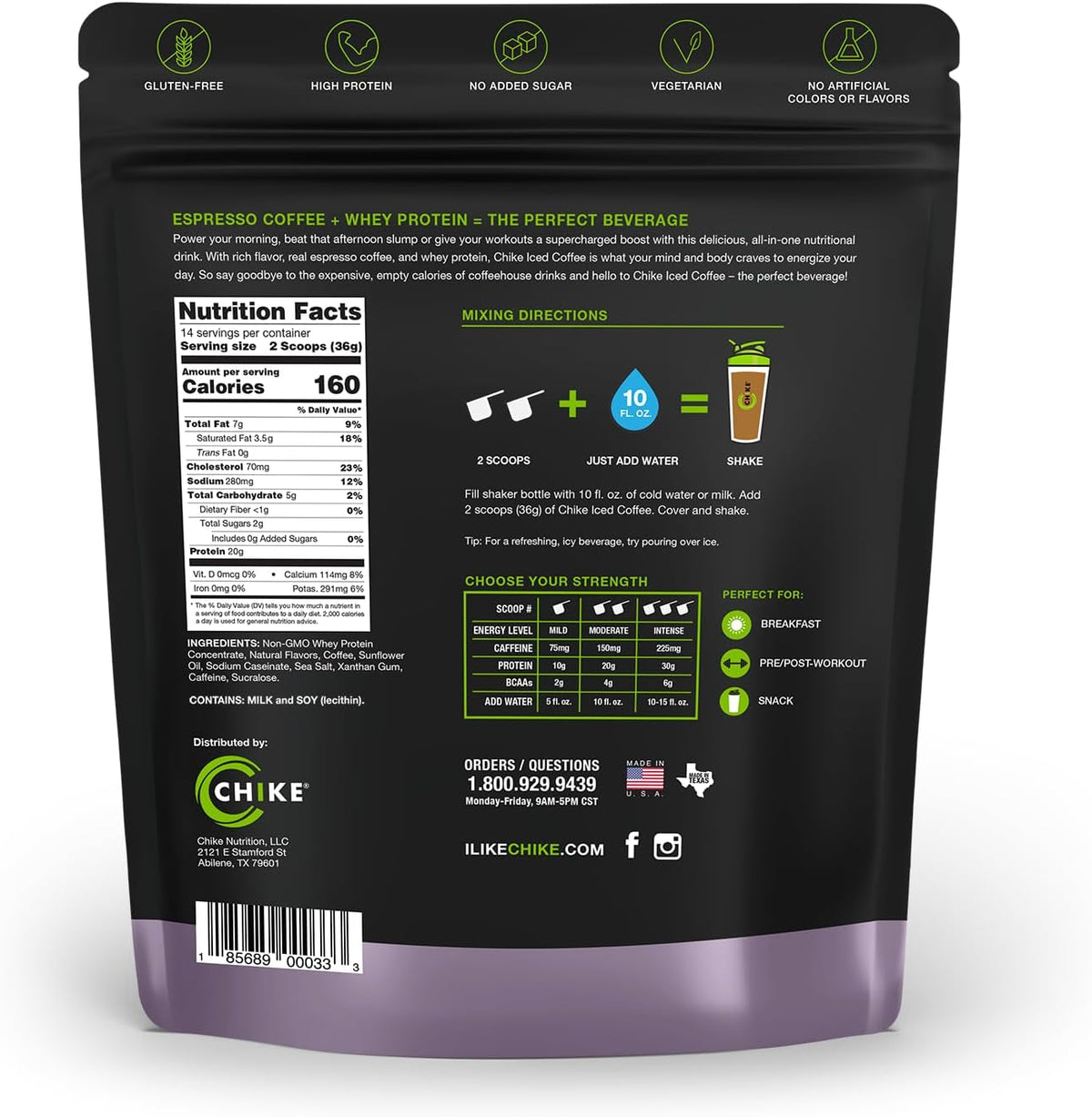 Chike Nutrition High Protein Iced Coffee, 14 Serving Bag - Sweet Cream, 17.8oz (504g)