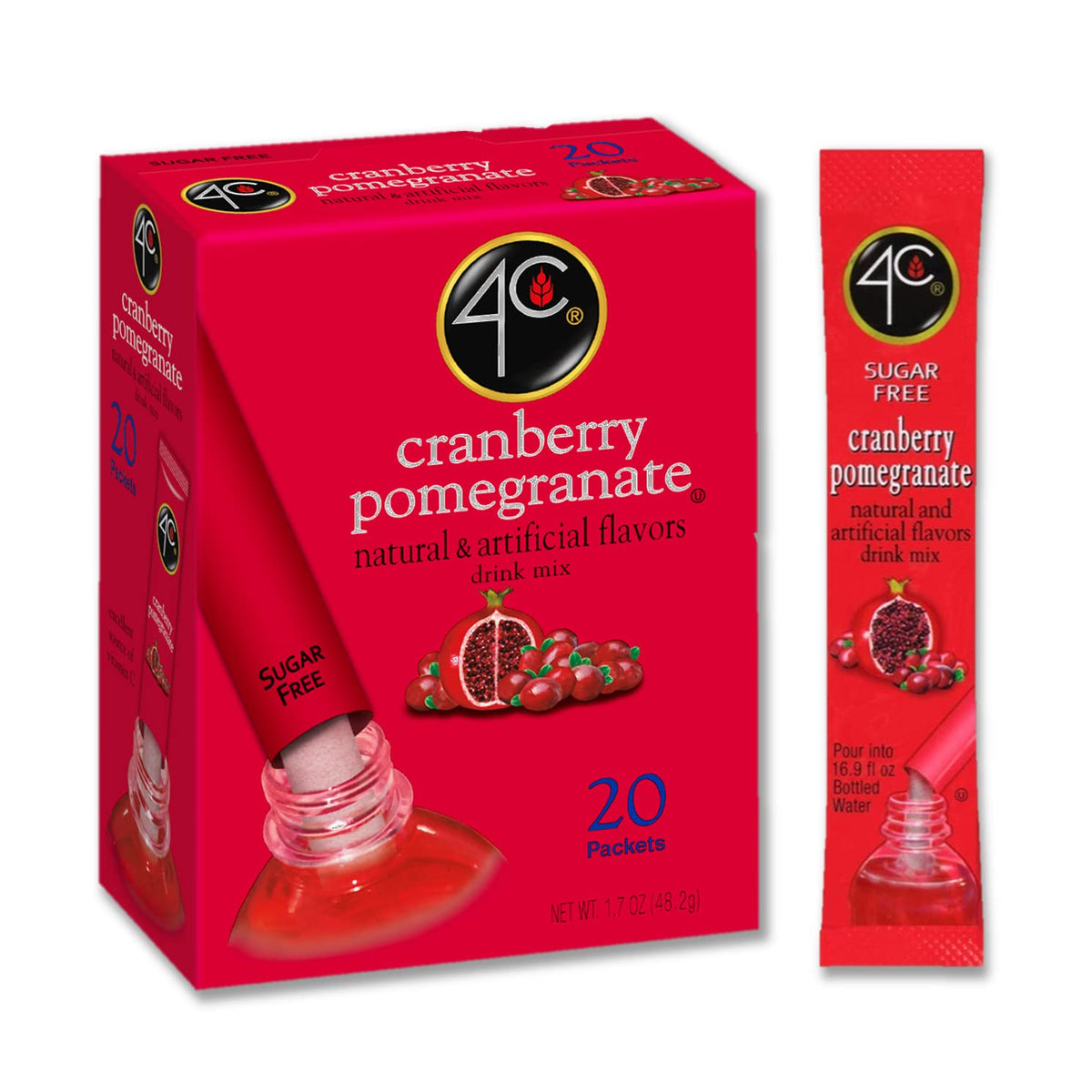 4C Sugar Free Drink Mix Sticks - Cranberry Pomegranate (20 stick box)