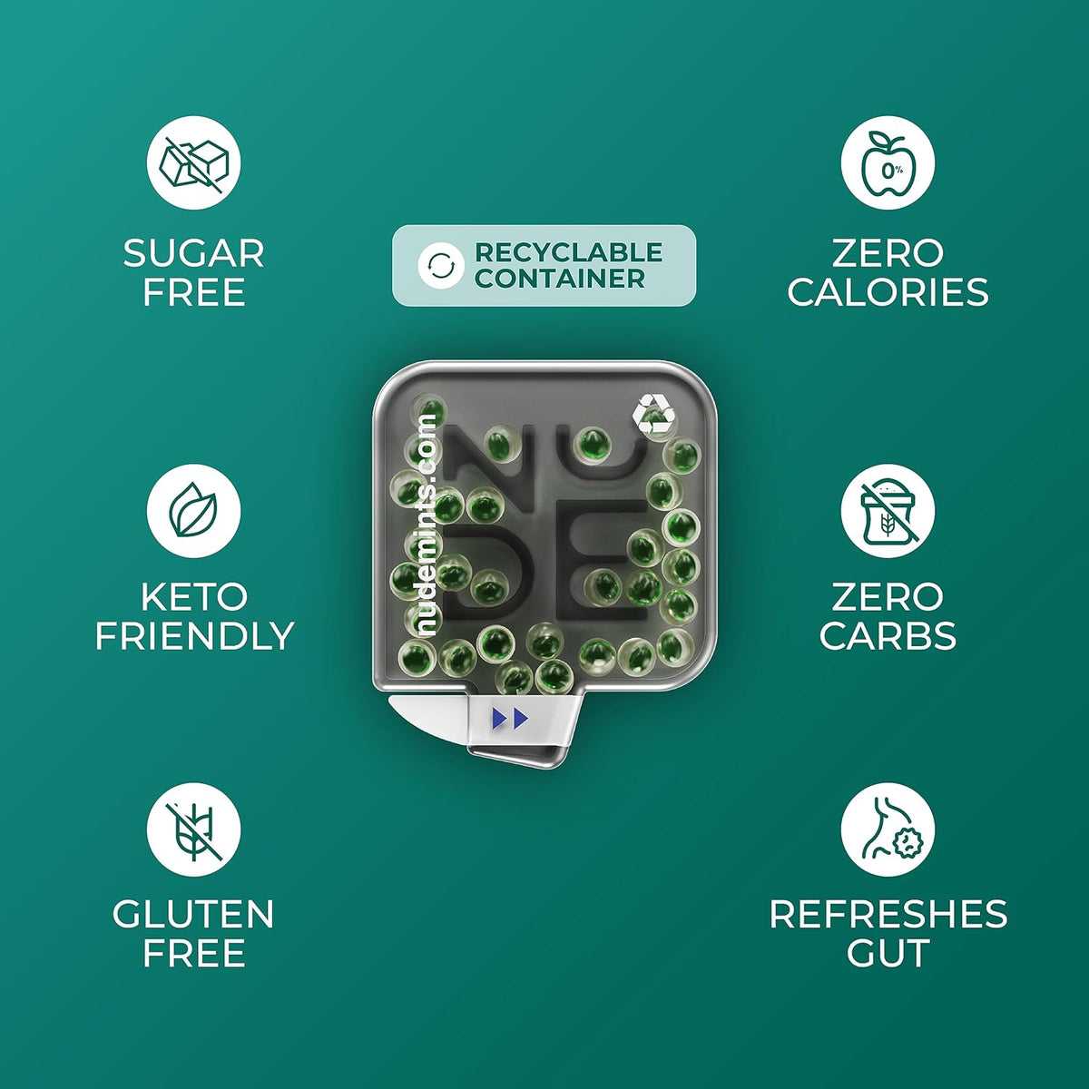Breath + Gut Mints For Gut Healthy by NUDE - Spearmint — gallery image 2