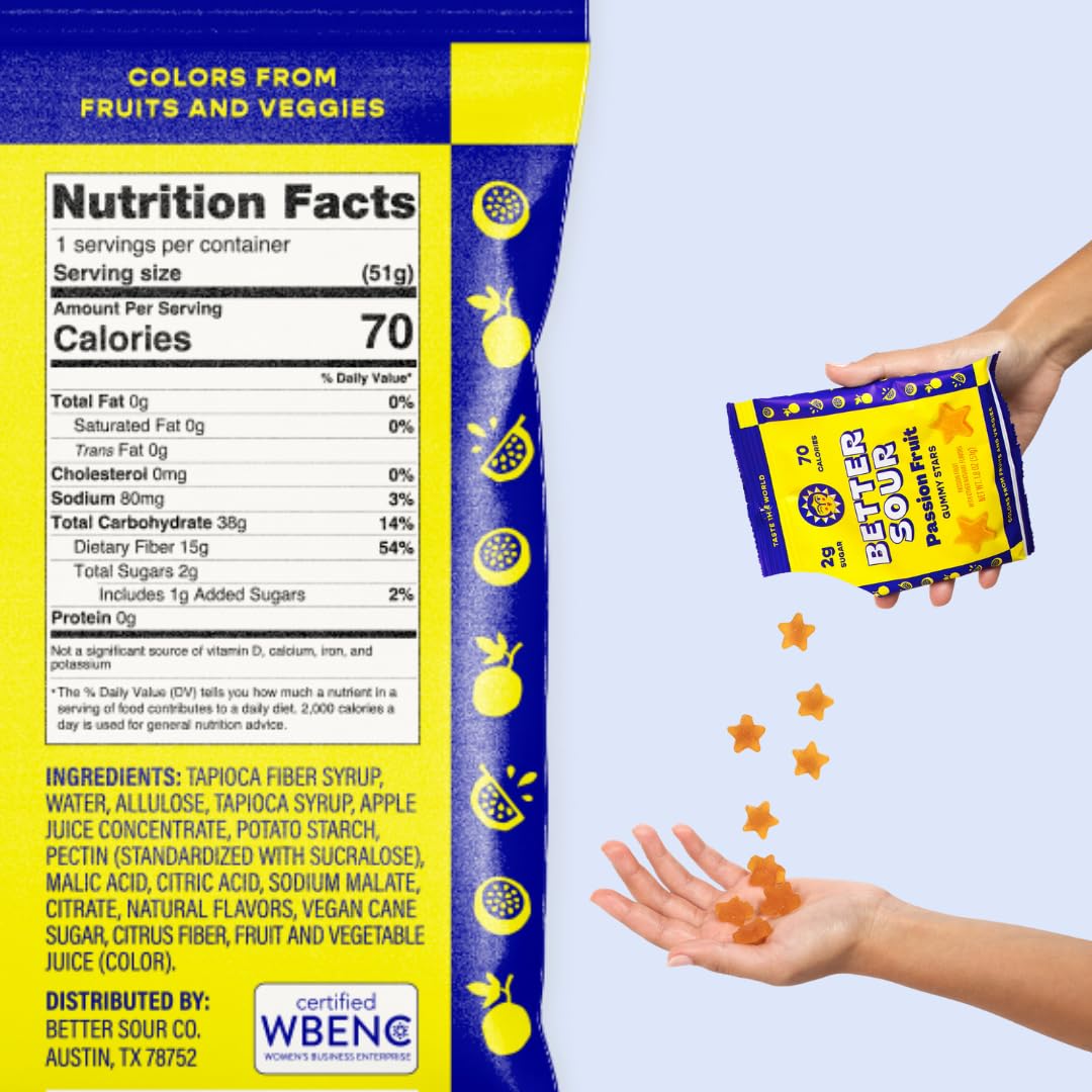 Better Sour Gummies - Passionfruit Gummy Stars