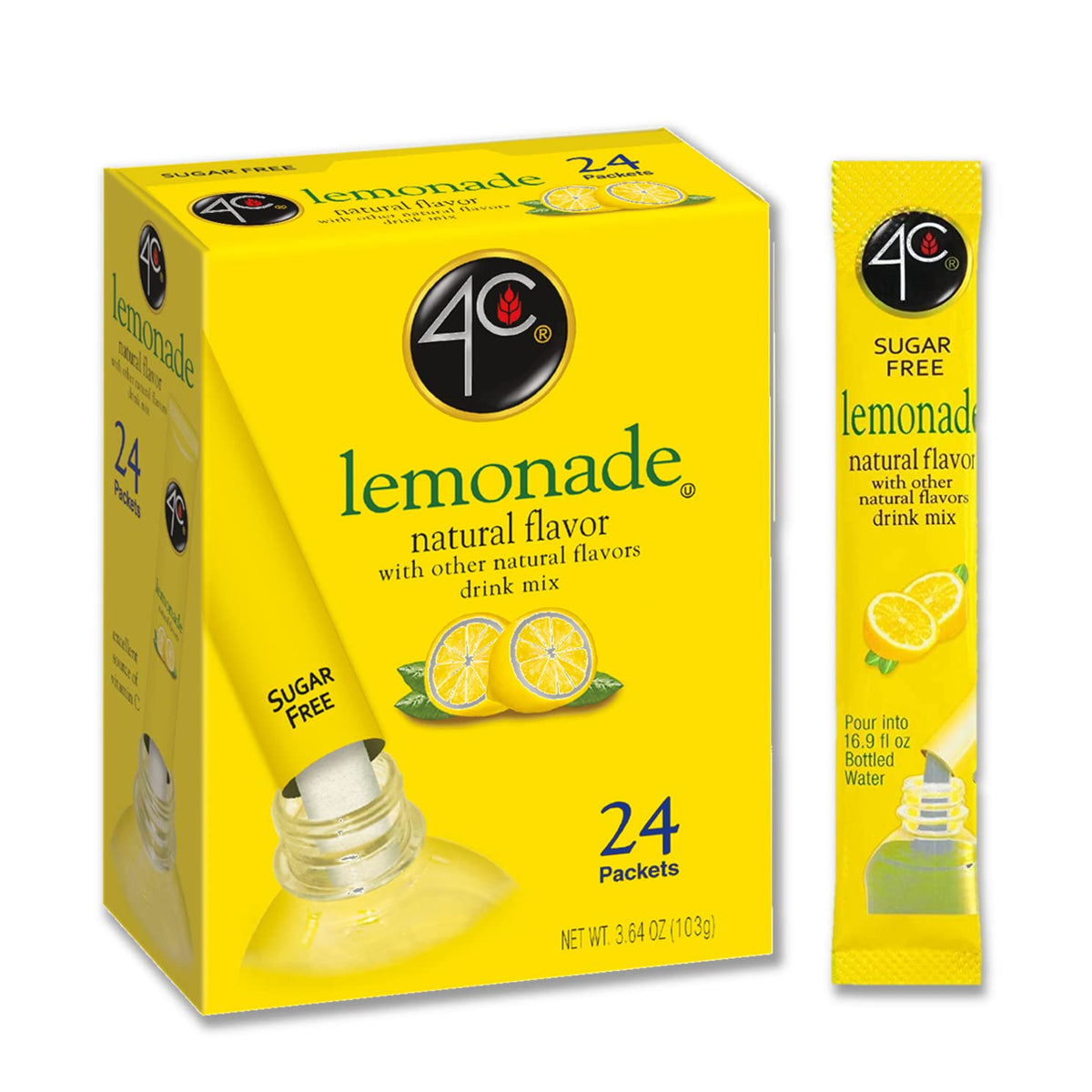 4C Sugar Free Drink Mix Sticks - Lemonade (24 stick box)