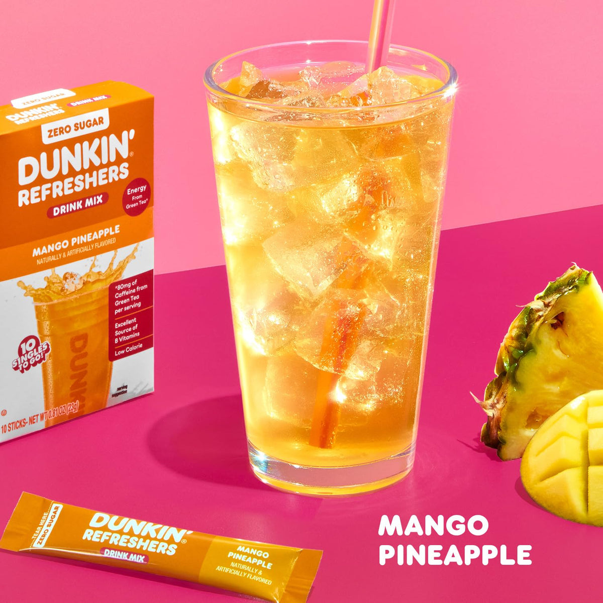 Dunkin' Refreshers Drink Mix, 10 sticks - Mango Pineapple