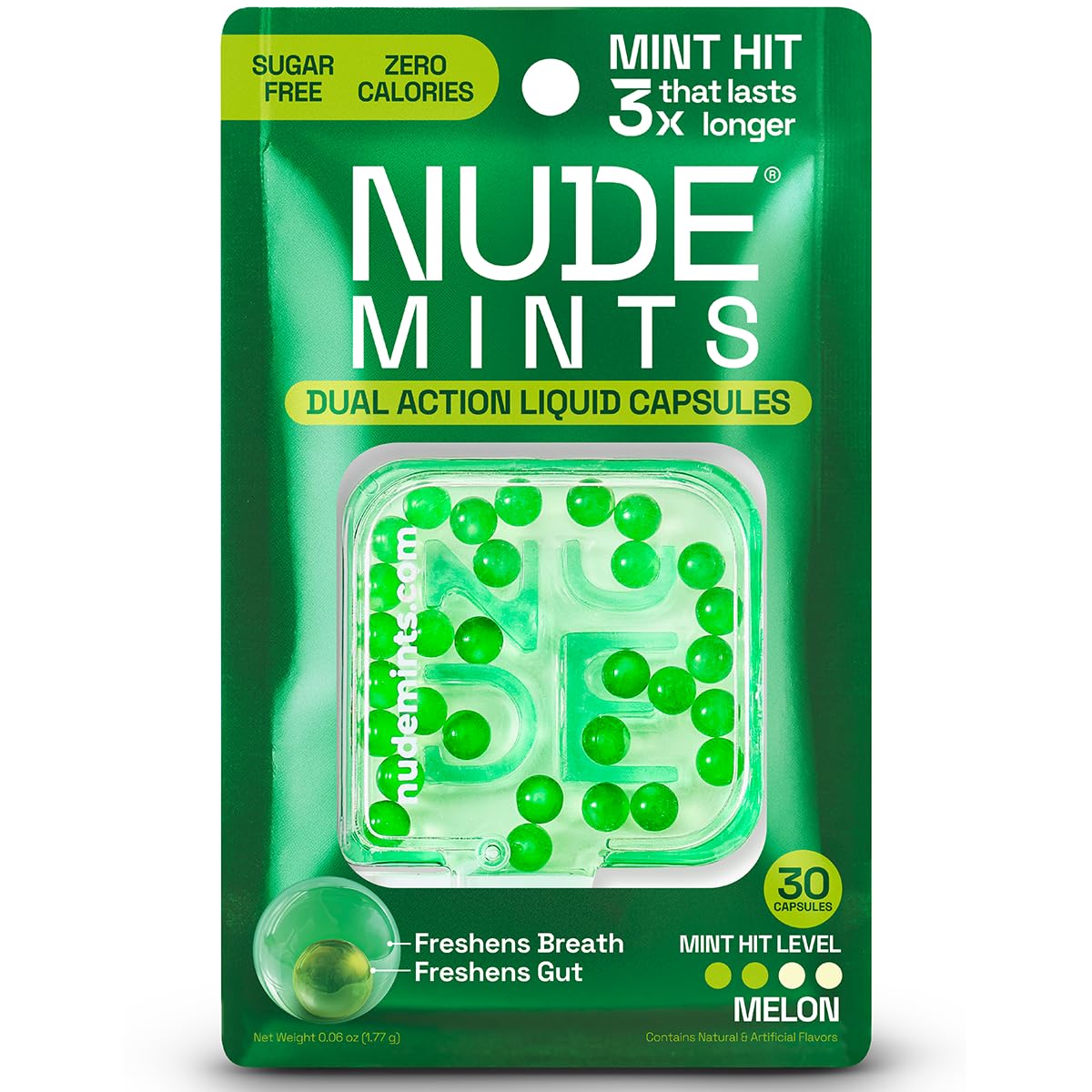 Breath + Gut Mints For Gut Healthy by NUDE - Melon product package