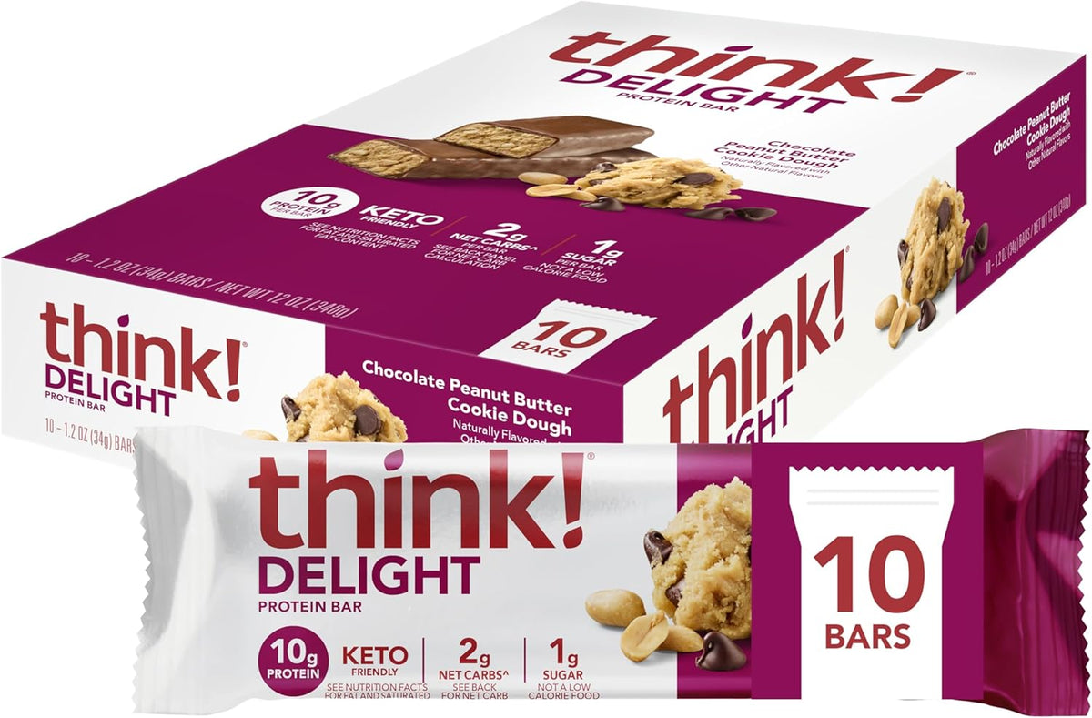 Think! Delight Keto Protein Bars - Chocolate Peanut Butter Cookie Dough