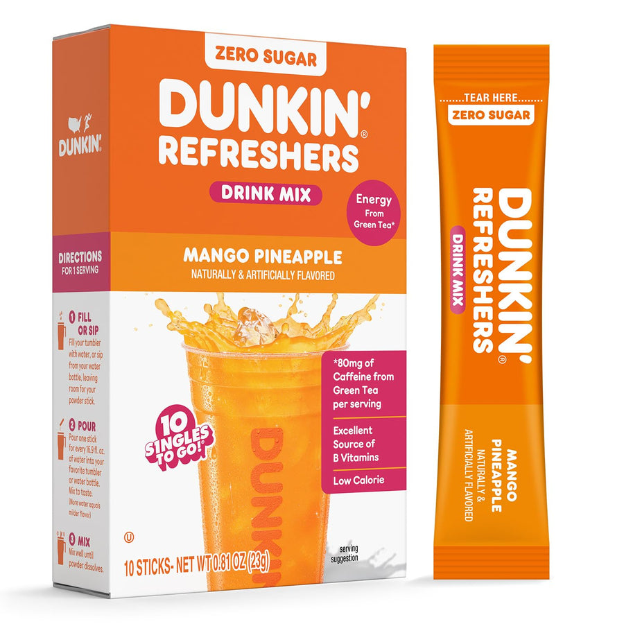Dunkin' Refreshers Drink Mix, 10 sticks - Mango Pineapple