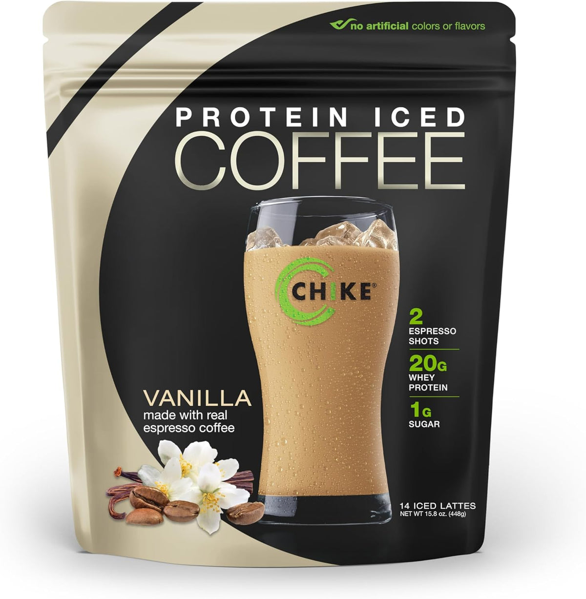 Chike Nutrition High Protein Iced Coffee, 14 Serving Bag - Vanilla, 15.8oz (448g)