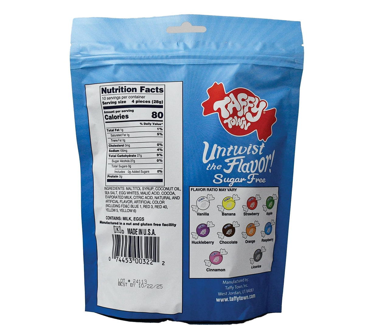 Taffy Town Sugar Free Salt Water Taffy - 10.5 oz