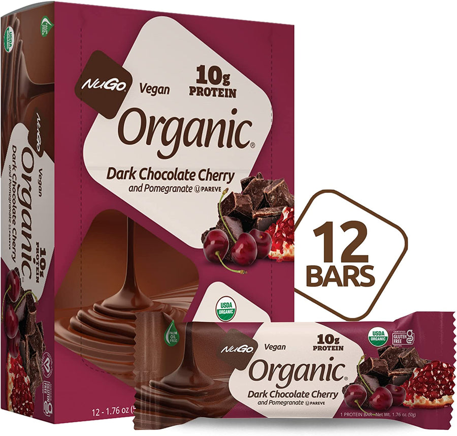 NuGo Organic Bars, Dark Chocolate Pomegranate #Size_12 bars.