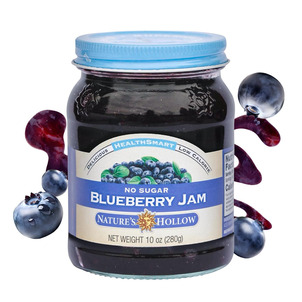 Nature's Hollow HealthSmart Sugar Free Jam, 10 oz. / Blueberry.