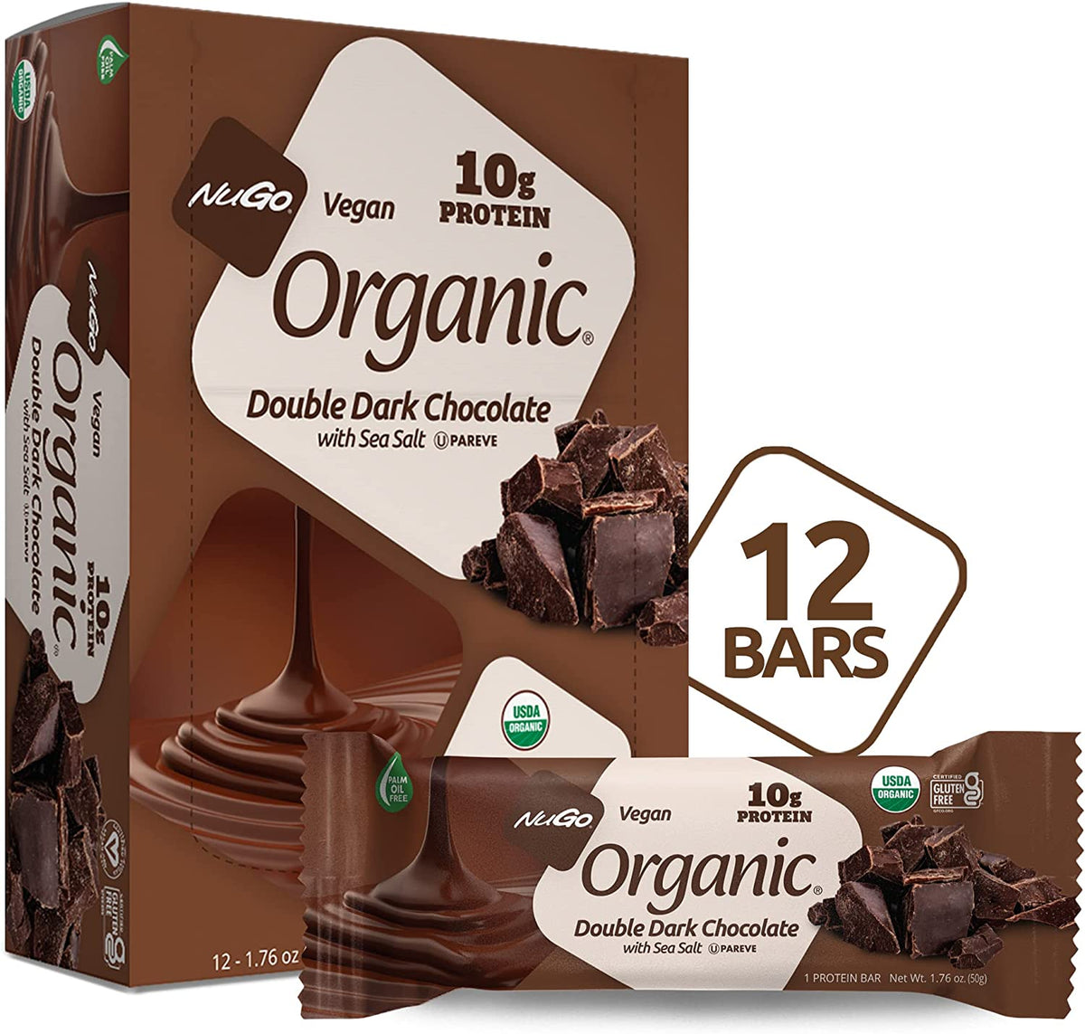 NuGo Organic Bars, Double Dark Chocolate #Size_12 bars.