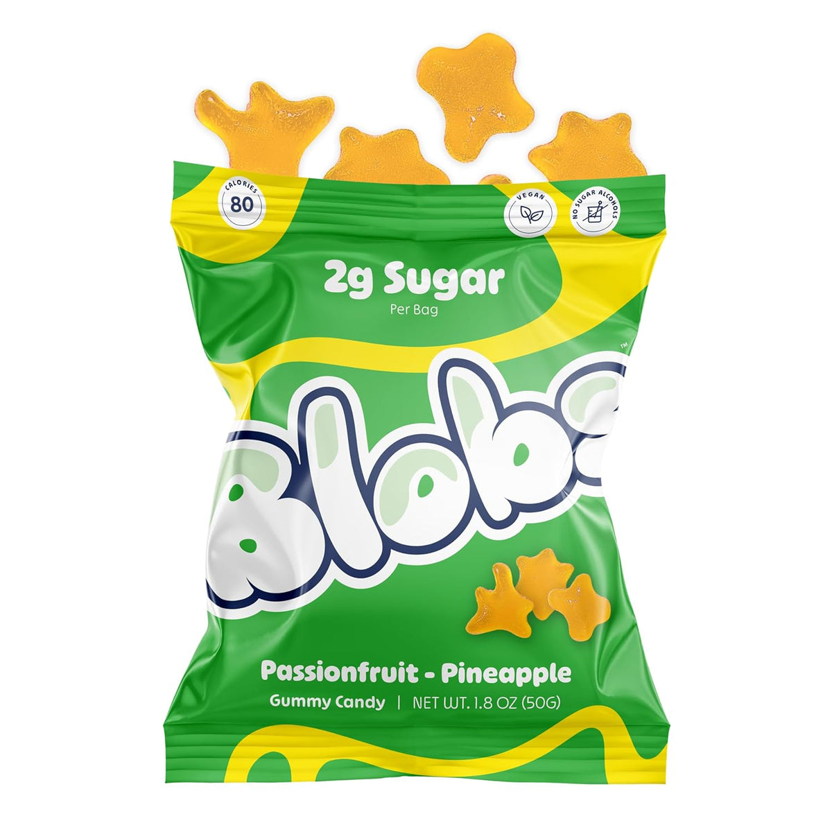 Blobs Low Sugar Gummy Candy, 1.8oz - Passionfruit Pineapple, One Bag