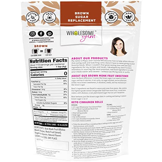 Wholesome Yum Besti Crystallized Brown Monk Fruit Allulose Blend - 1lb