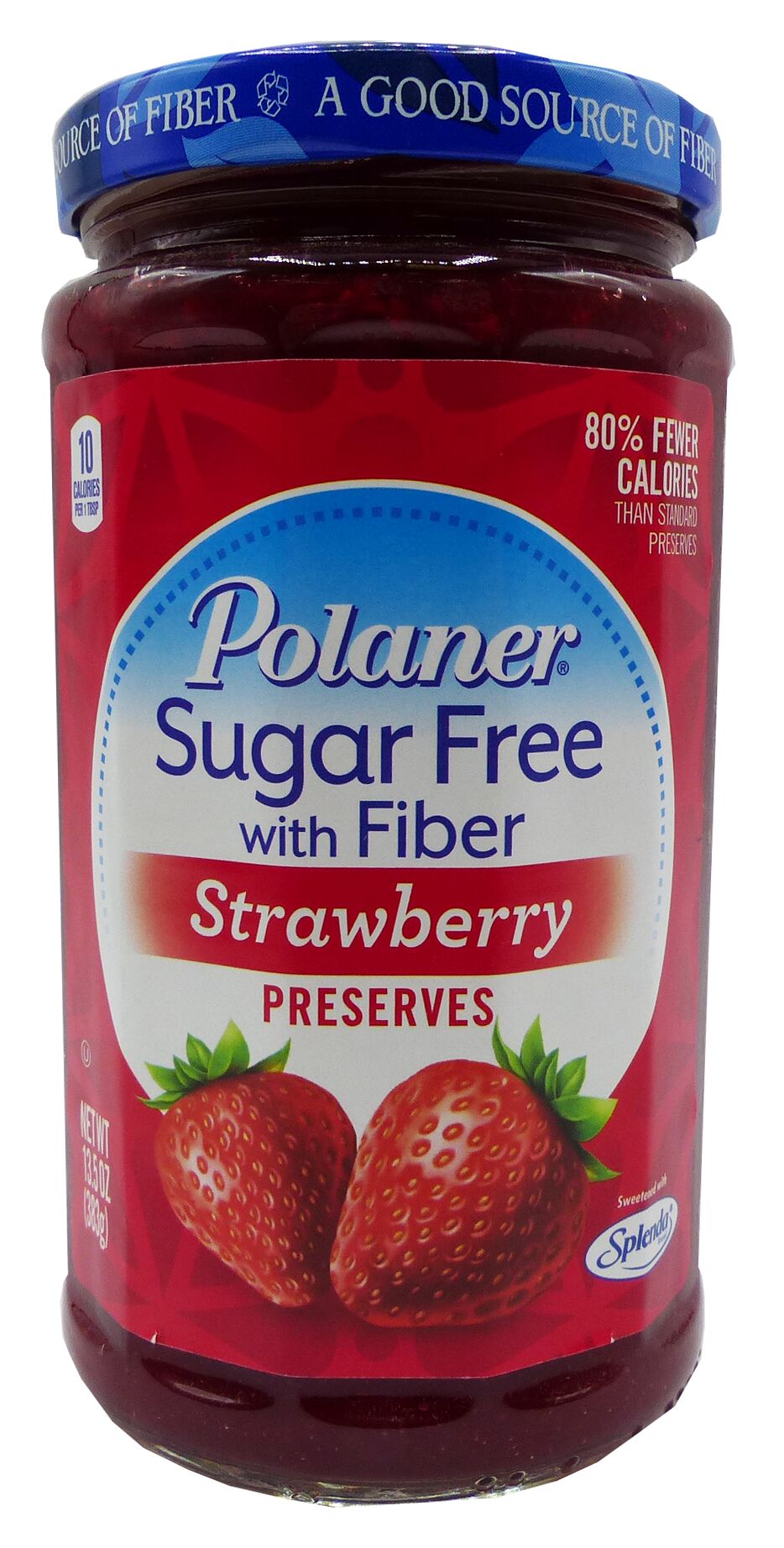 Polaner Sugar Free Preserves with Fiber, Strawberry, 13.5 oz.