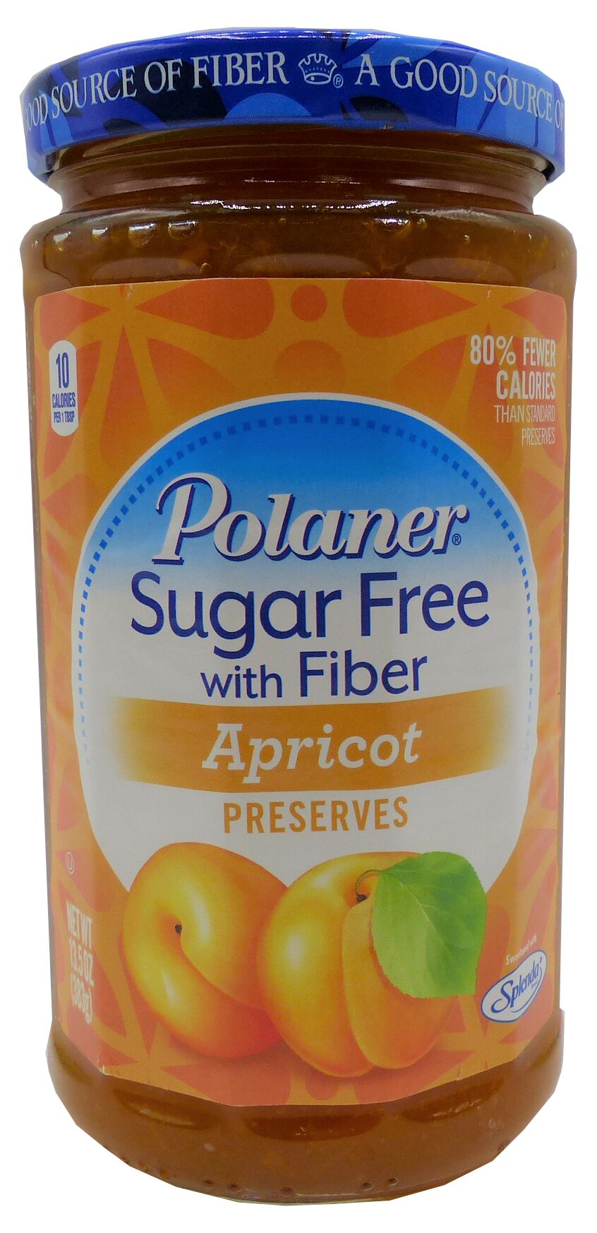 Polaner Sugar Free Preserves with Fiber, Apricot, 13.5 oz.