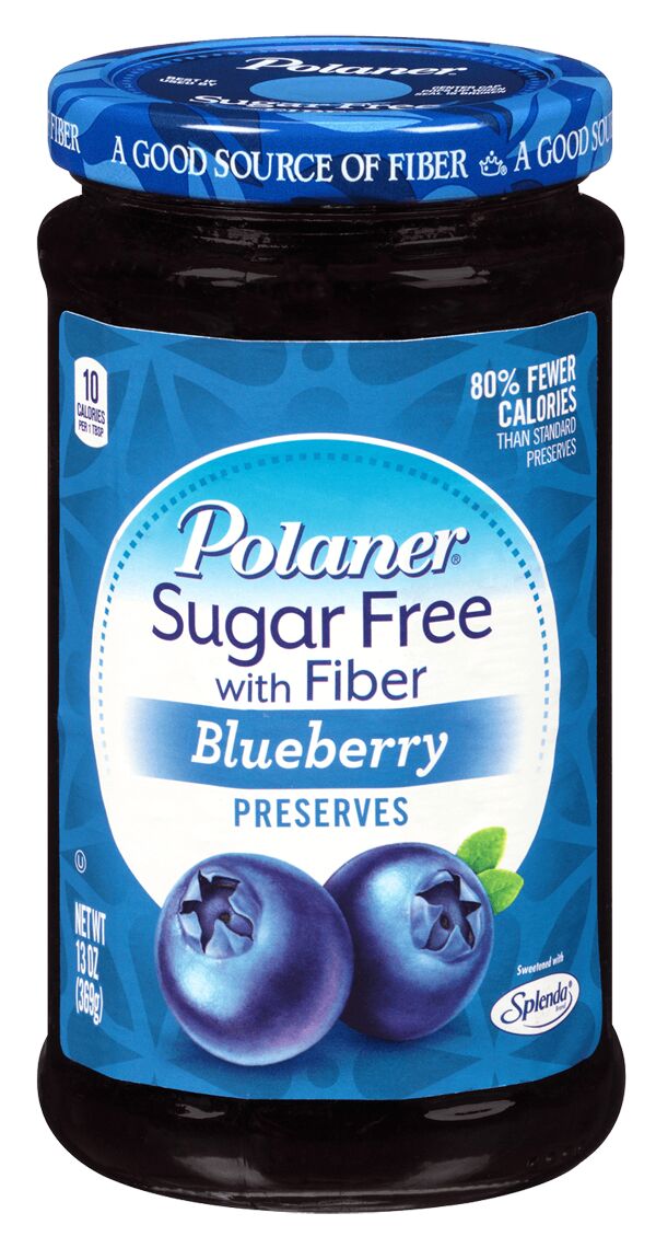 Polaner Sugar Free Preserves with Fiber, Blueberry, 13 oz.