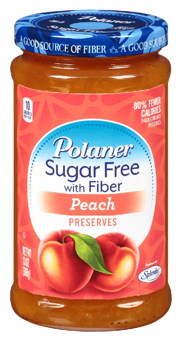 Polaner Sugar Free Preserves with Fiber, Peach, 13 oz.