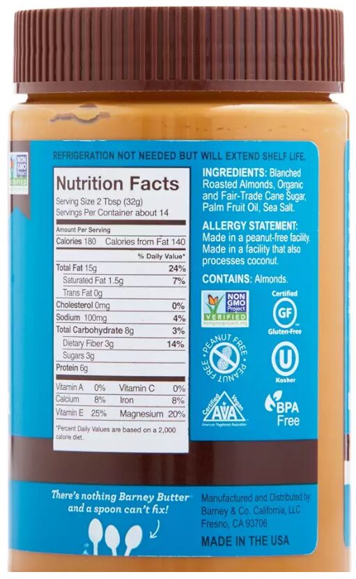 Barney Butter Almond Butter - Smooth 16 oz.