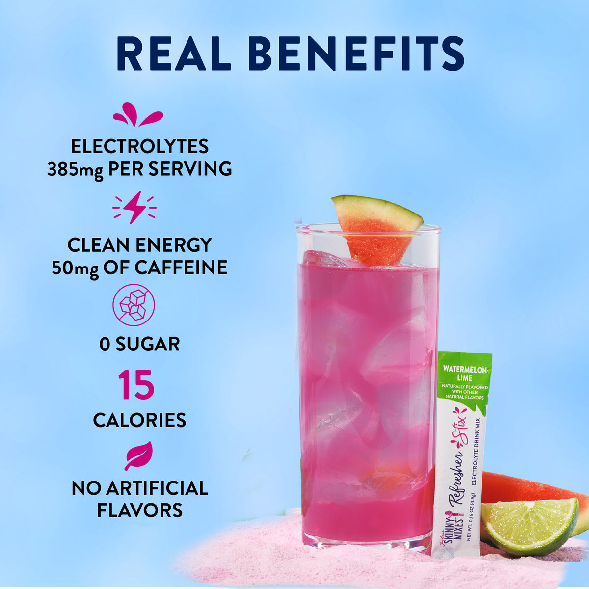 Jordan's Skinny Mixes Refresher Stix, 16 sticks - Watermelon Lime