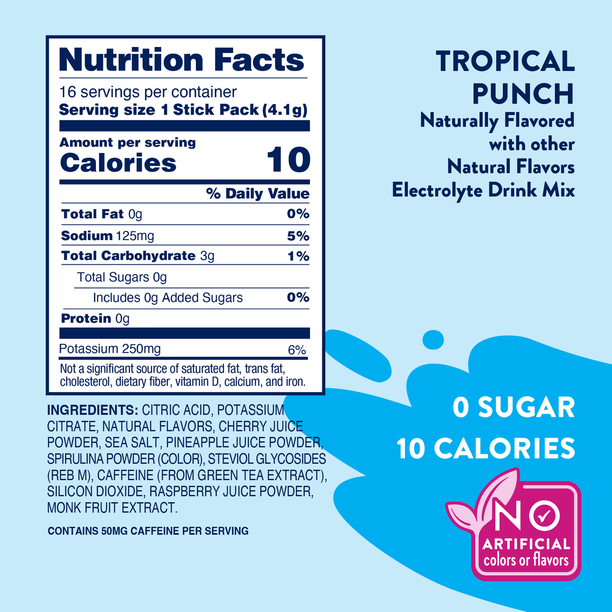 Jordan's Skinny Mixes Refresher Stix, 16 sticks - Tropical Punch