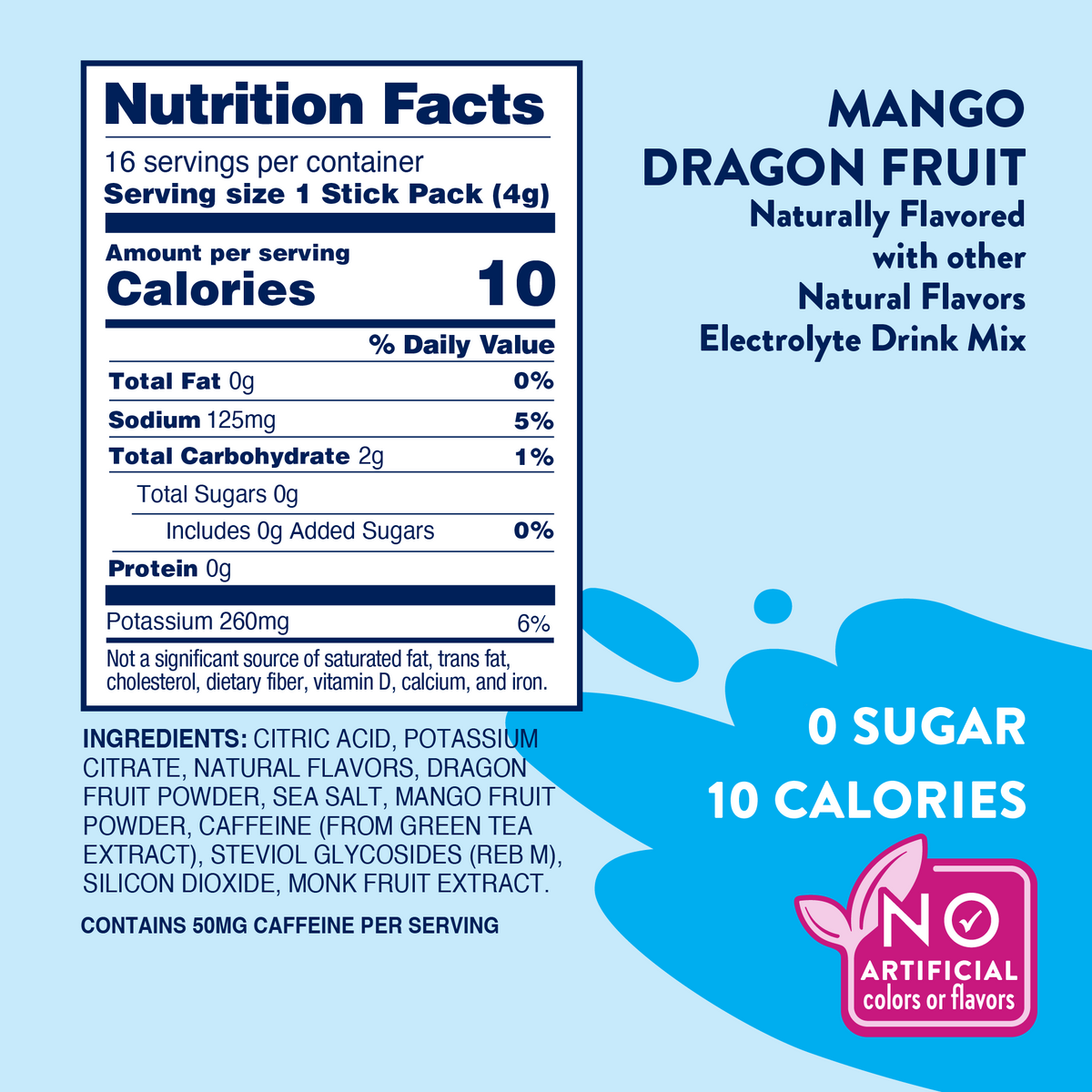 Jordan's Skinny Mixes Refresher Stix, 16 sticks - Mango Dragon Fruit