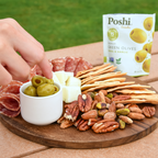 Poshi Olive Snacks - Green Olives - Basil & Garlic, 1.10 oz
