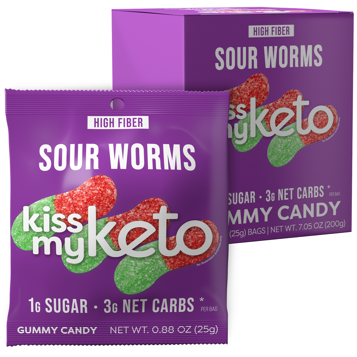 Kiss My Keto Gummies - Sour Worms