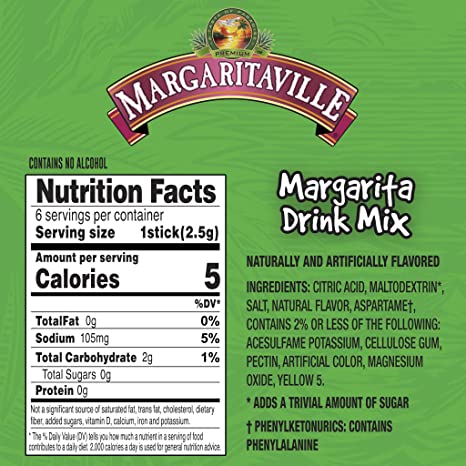 Margaritaville Zero Sugar Singles-to-Go - Margarita 6 packets