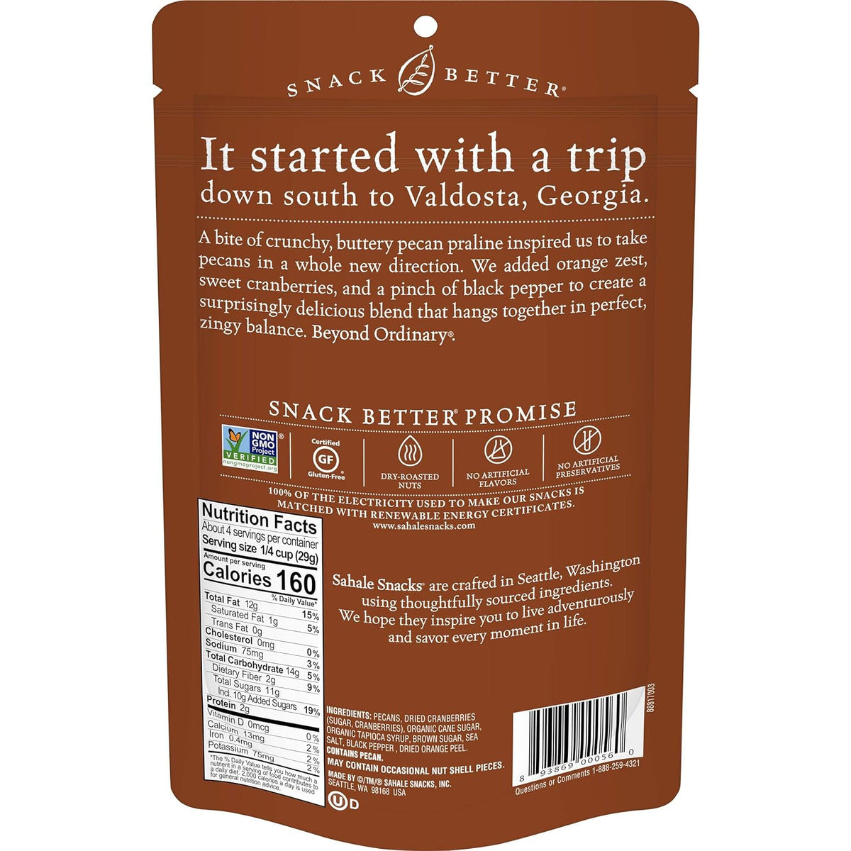 Sahale Snacks Valdosta Pecans Glazed Mix 4oz Bag — gallery image 2