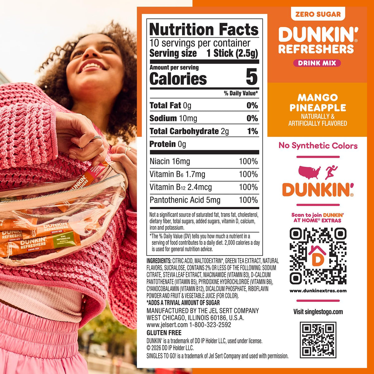 Dunkin' Refreshers Drink Mix, 10 sticks - Mango Pineapple