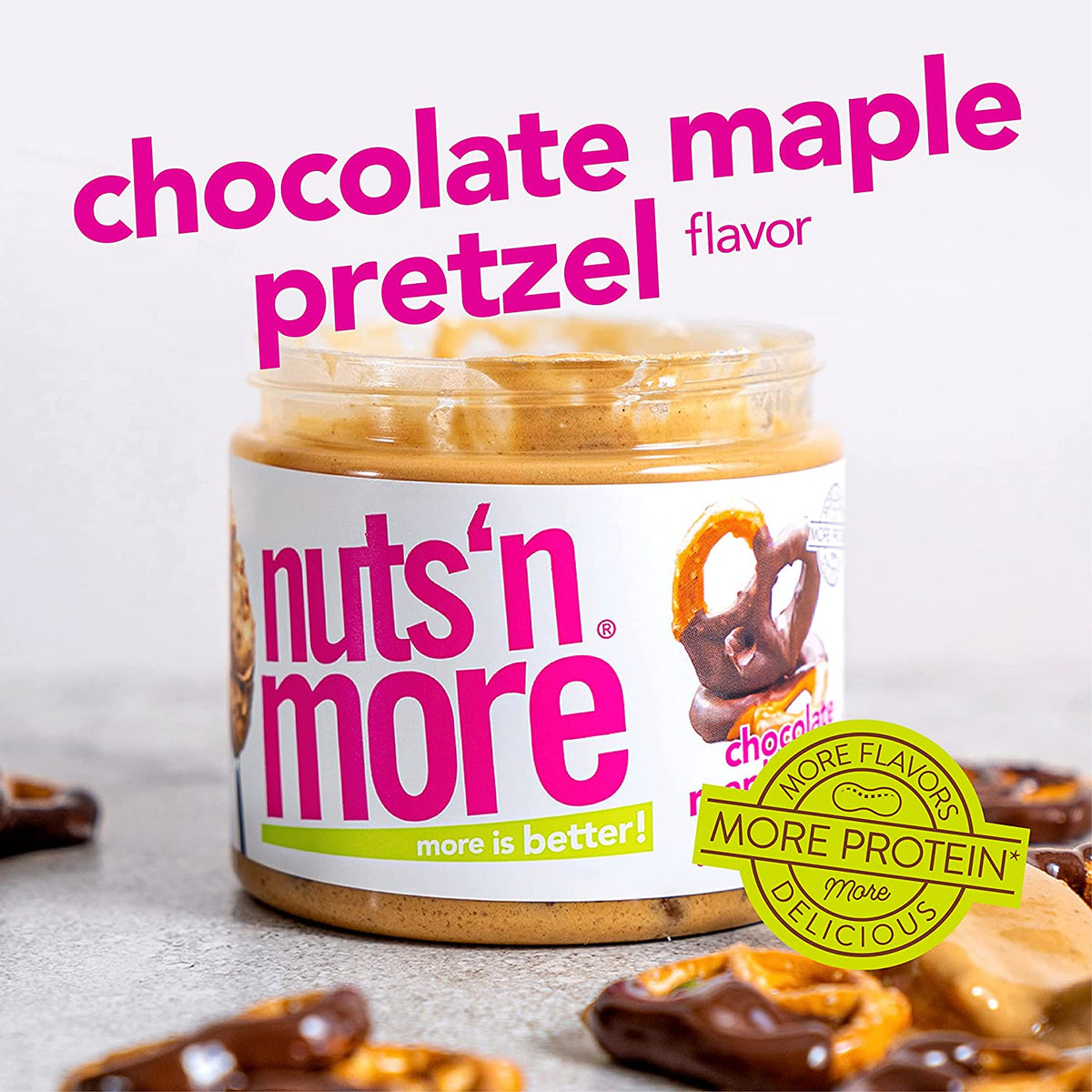 Nuts 'n More Protein Peanut Spread, Chocolate Maple Pretzel 16 oz.