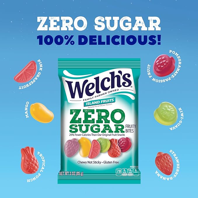 Welch’s Zero Sugar Fruity Bites, 3 oz - Island Fruits