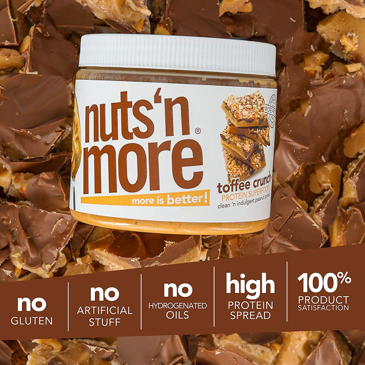 Nuts 'n More Protein Peanut Spread, Toffee Crunch 16 oz.