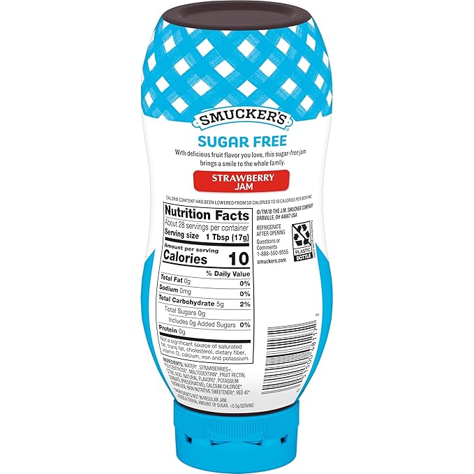 Smucker’s Squeeze Sugar Free Jam, 16.5 oz - Strawberry