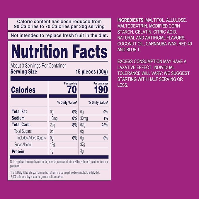 Welch’s Zero Sugar Fruity Bites, 3 oz - Berries 'N Cherries