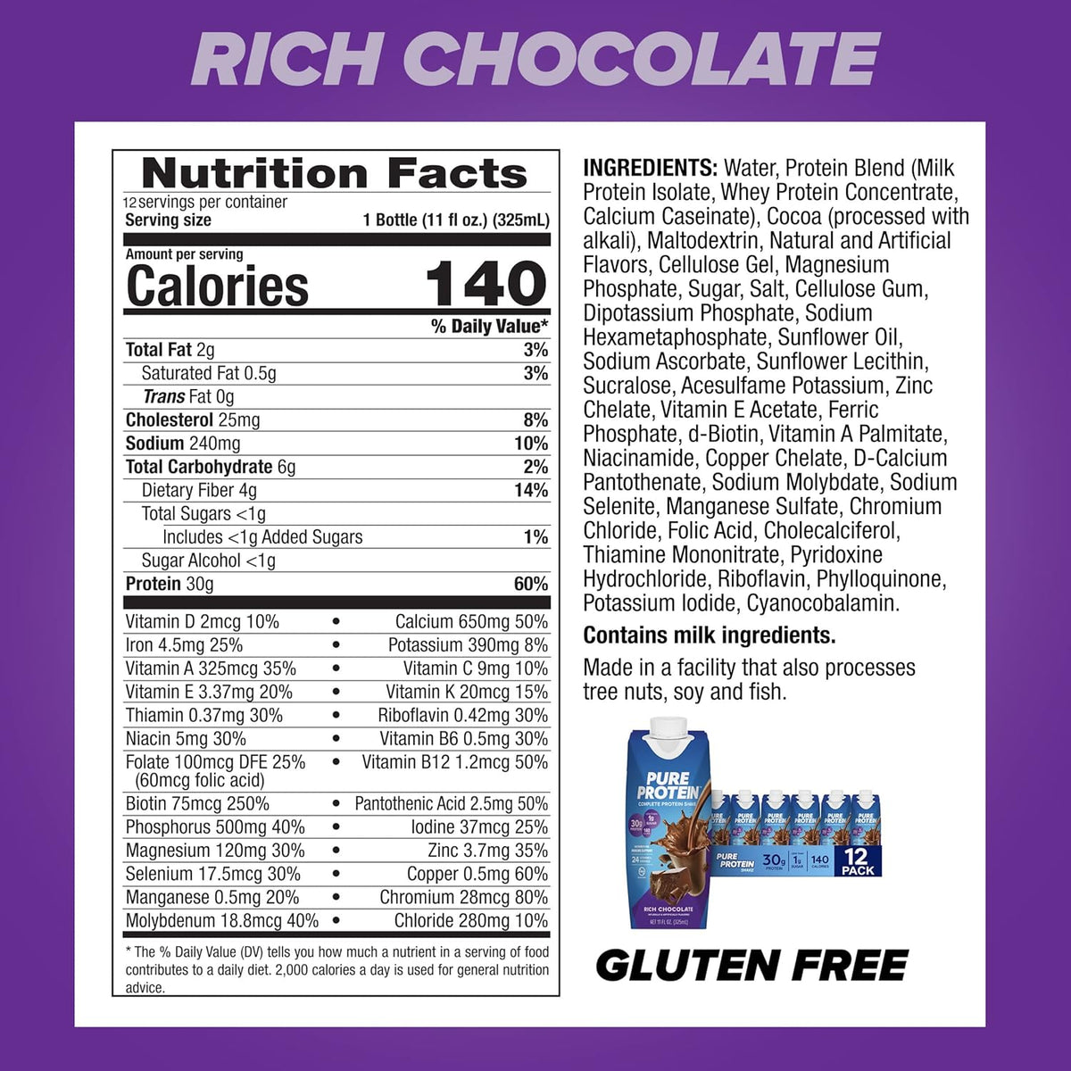 Pure Protein Complete Protein Shake - Rich Chocolate 11 fl oz.