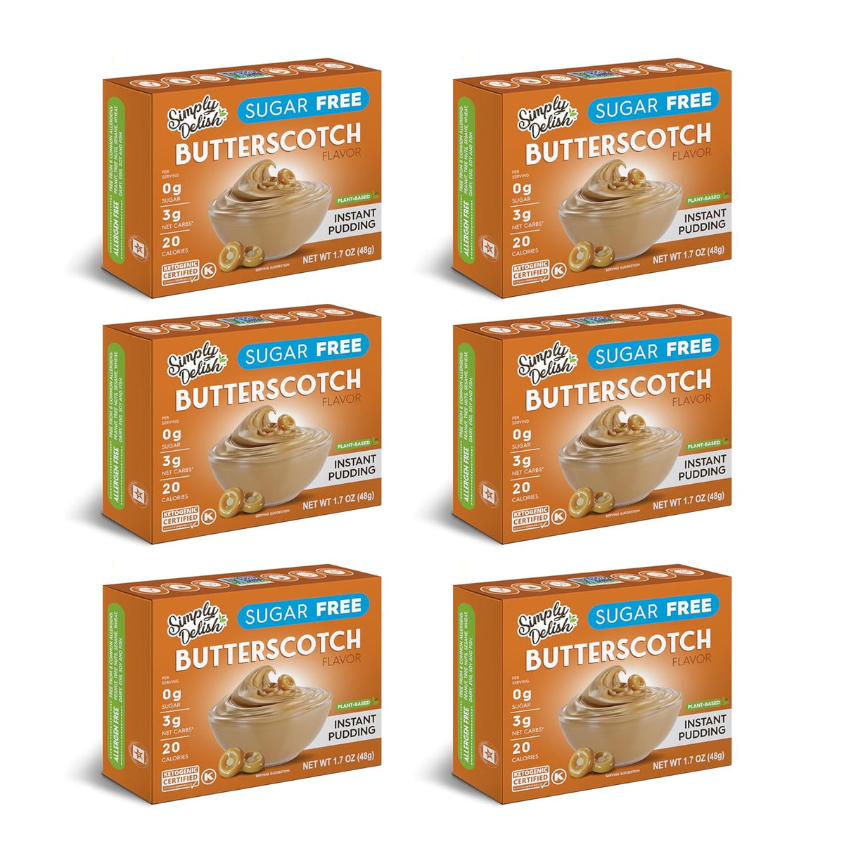 Simply Desserts Sugar Free Instant Pudding - Butterscotch 6-Pack