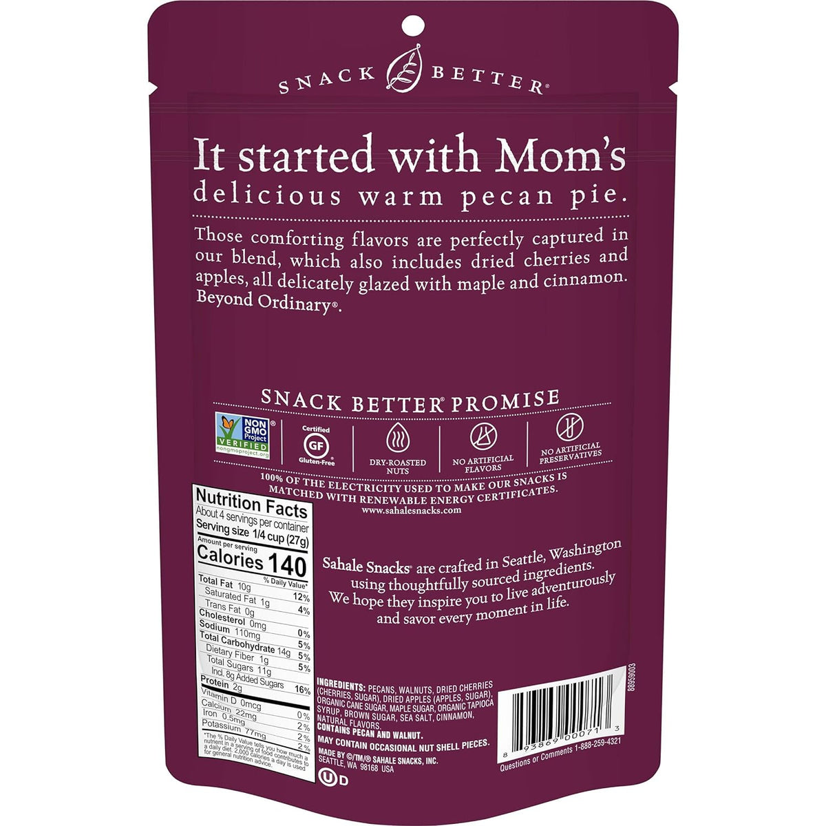Sahale Snacks Maple Pecans Glazed Mix 4oz Bag — gallery image 3