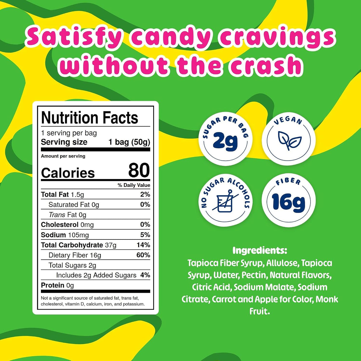 Blobs Low Sugar Gummy Candy, 1.8oz - Passionfruit Pineapple, One Bag