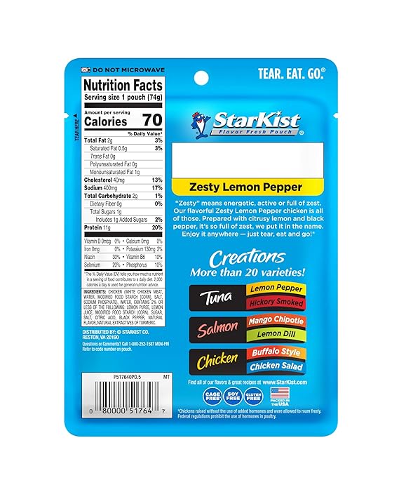 Starkist Chicken Creations, 2.6 oz - Zesty Lemon Pepper
