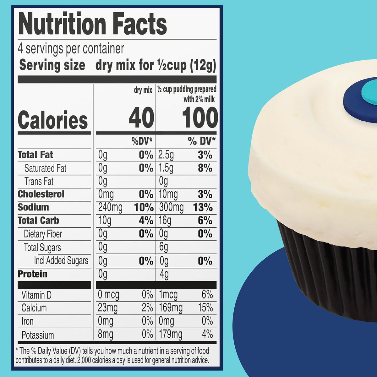 Sprinkles Sugar-Free Pudding & Pie Filling - Lemon Blueberry Cupcake (1.71 oz)