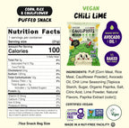 CauliPuffs Gluten Free Cauliflower Puffed Snacks - Vegan Chili Lime