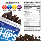 High Protein Beef Jerky Chips by Wicked Cutz - Cracked Pepper